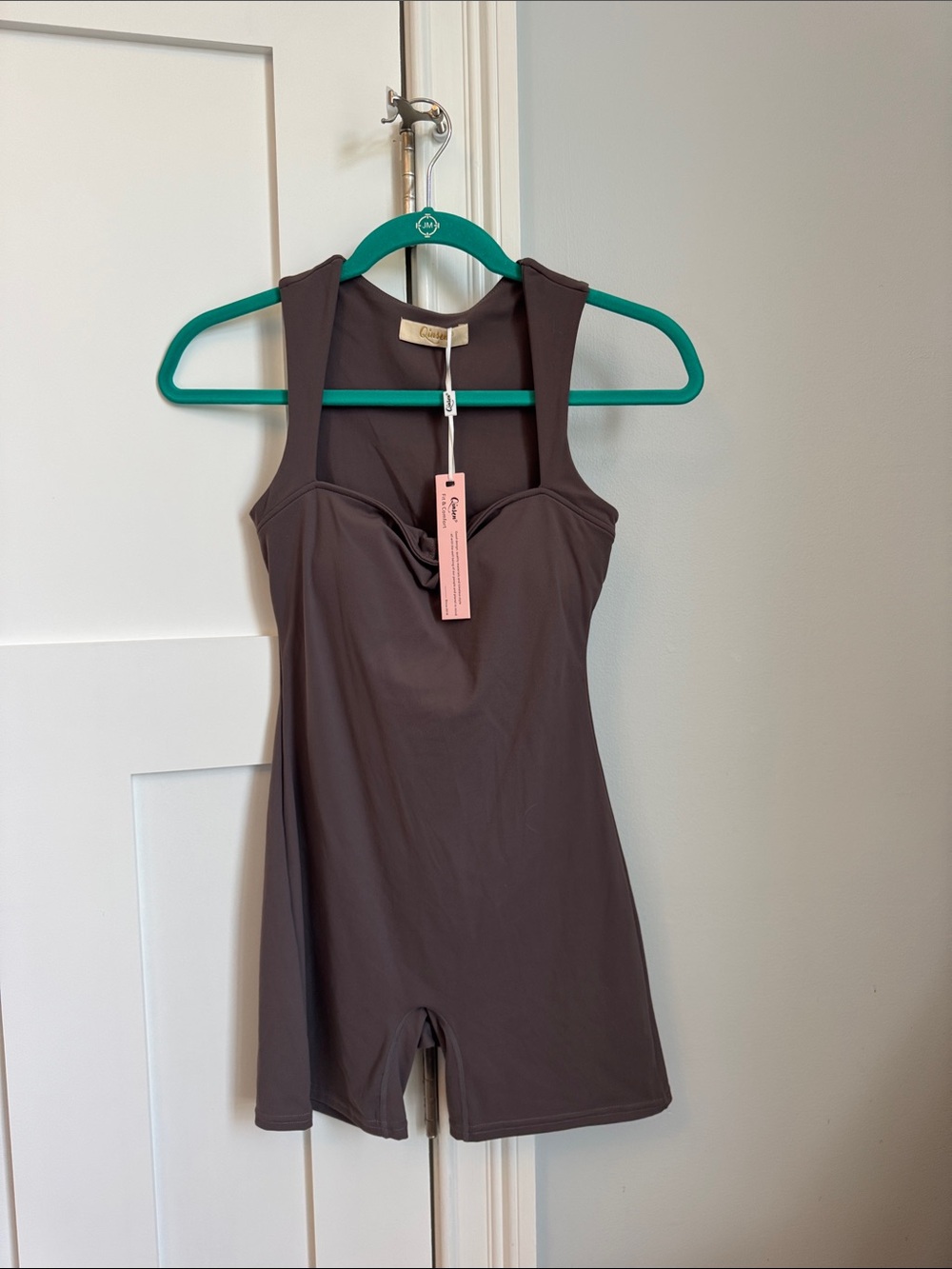 Mottled Gray Tank Romper Shapewear